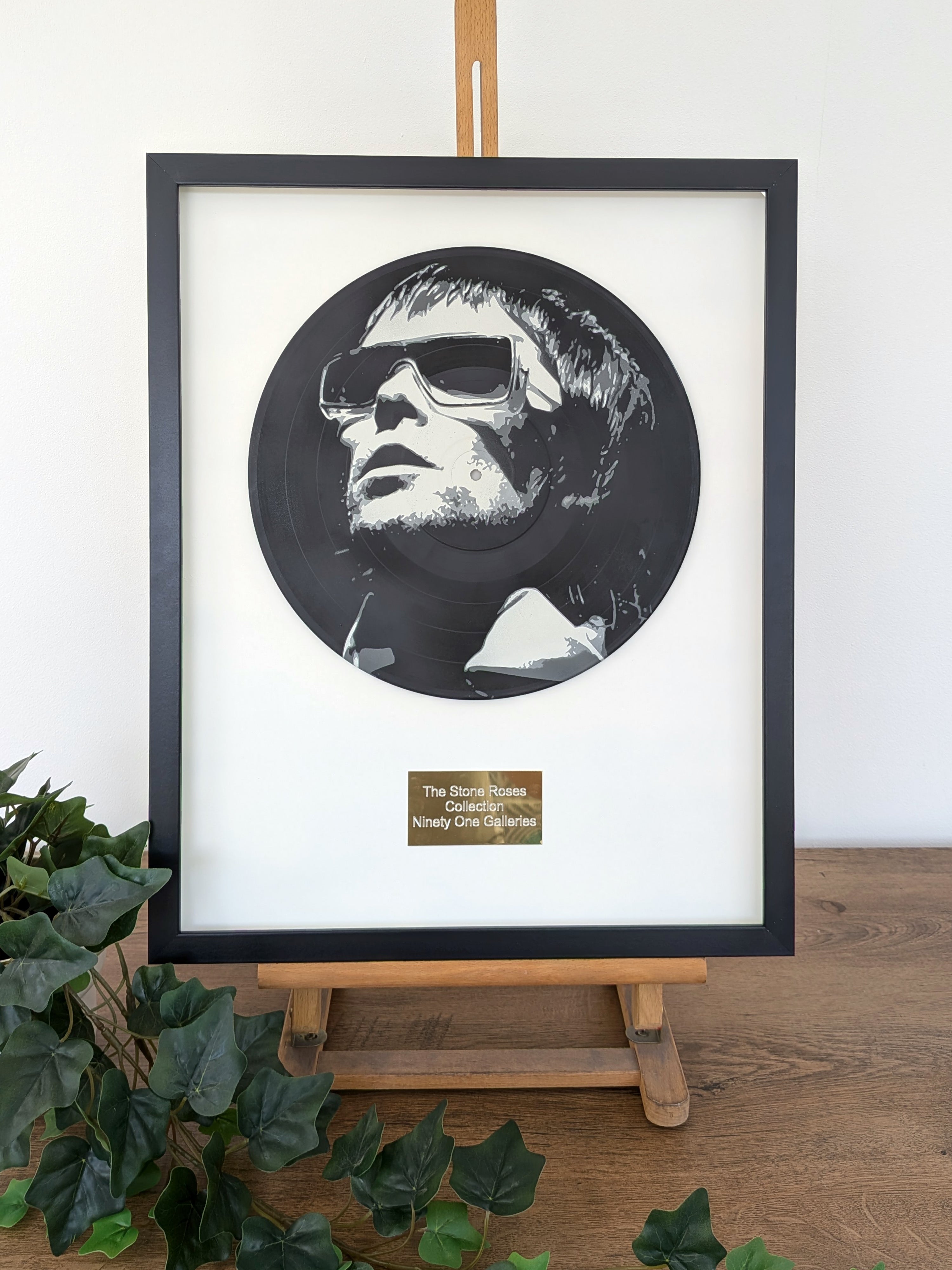 Ian Brown painted vinyl record