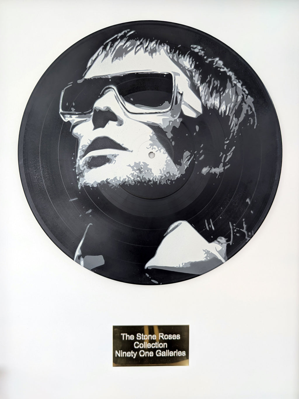 Ian Brown painted vinyl record
