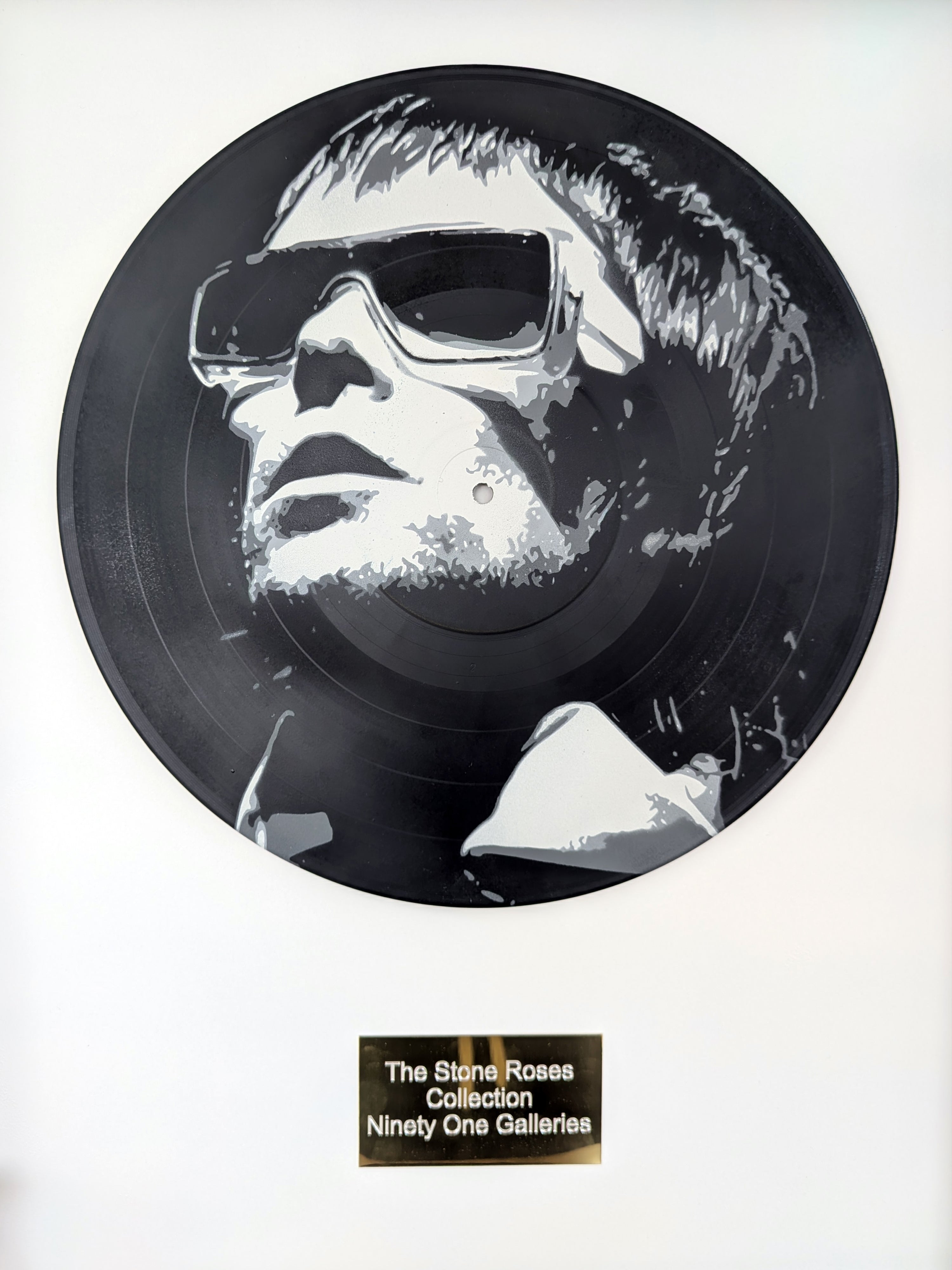 Ian Brown painted vinyl record
