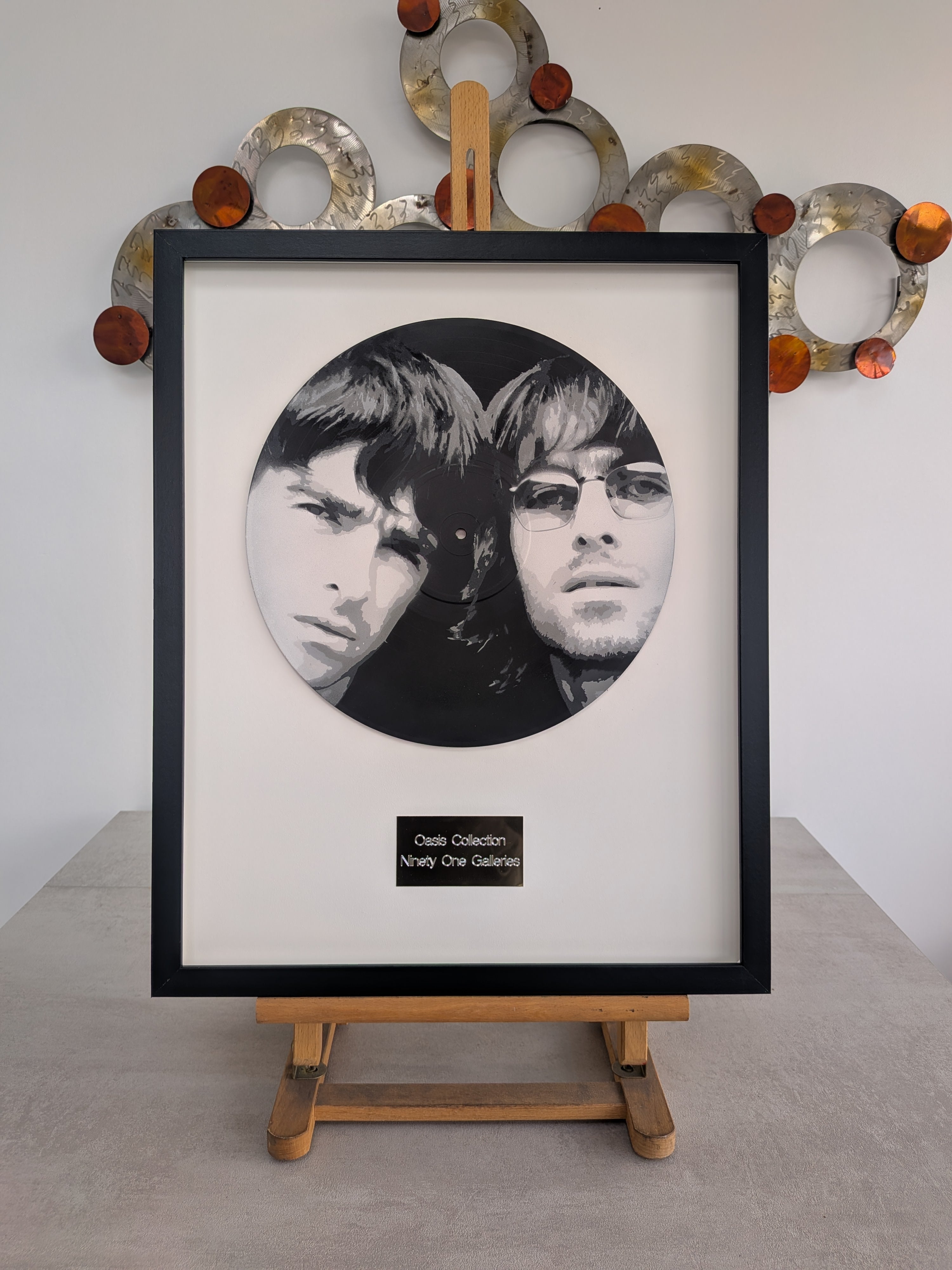 "Gallagher Brothers" painted vinyl record